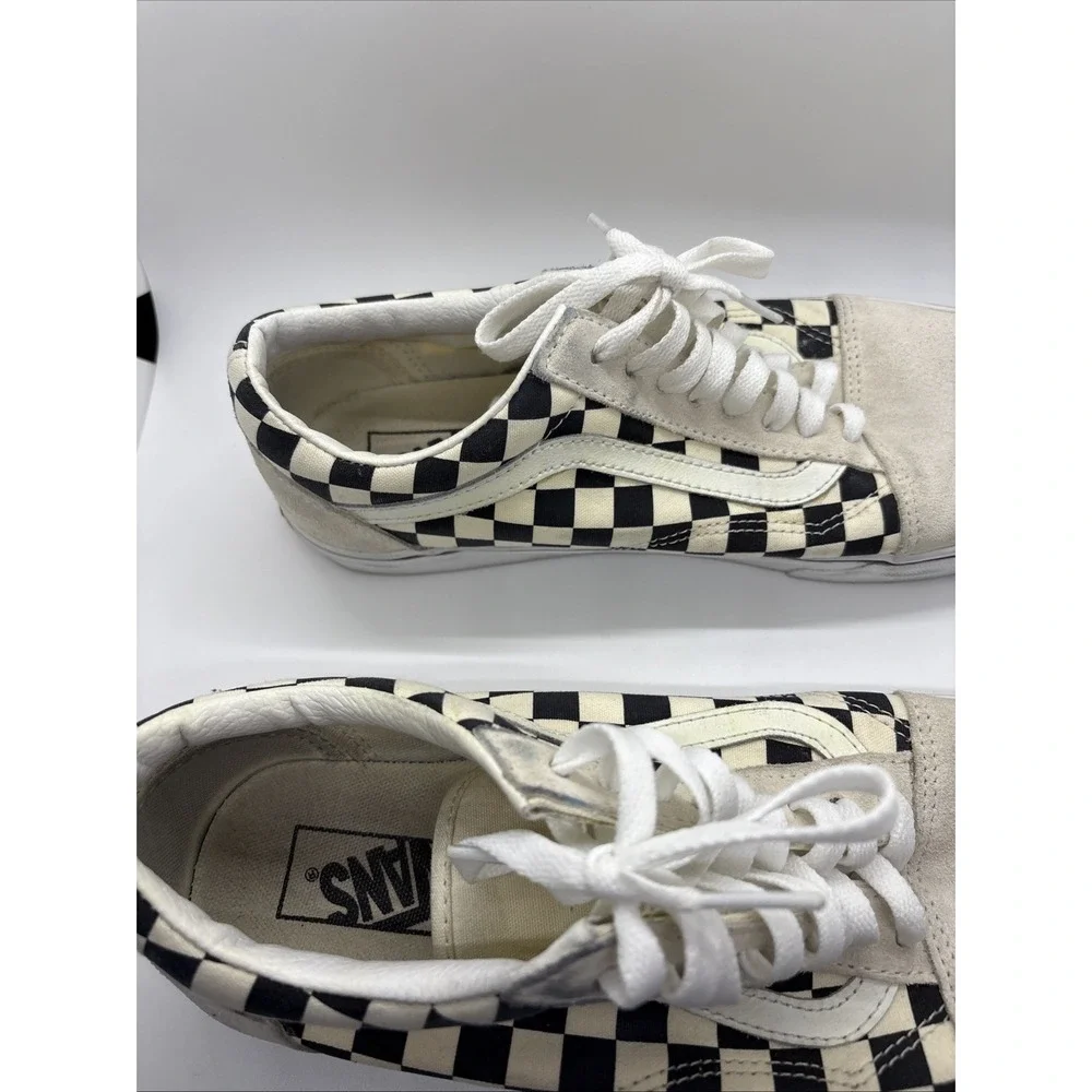 Vans Old Skool Sneaker Checkerboard Off White Black Mens 9.5 VN0A38G127K